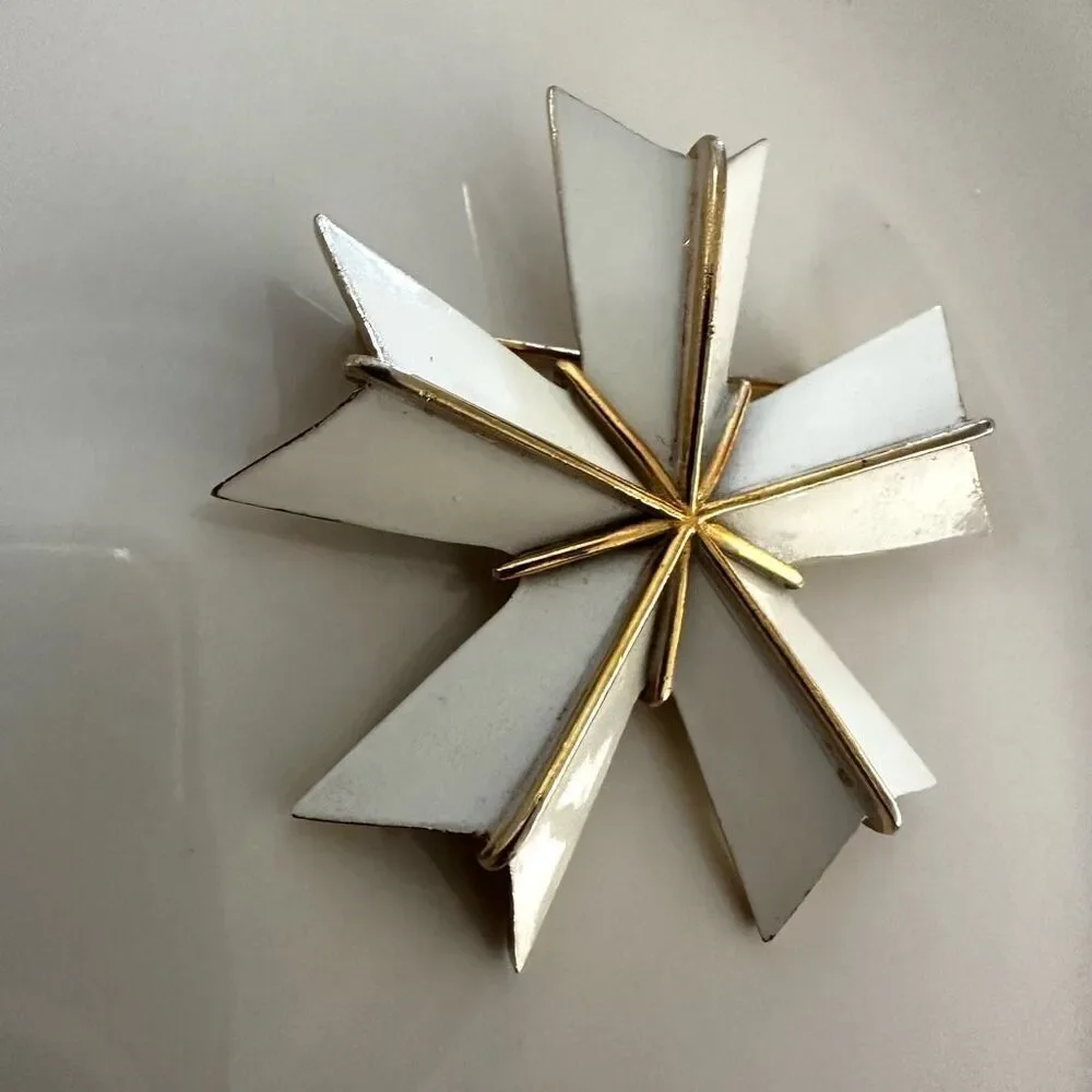 Vintage crown Trifari Maltese cross brooch